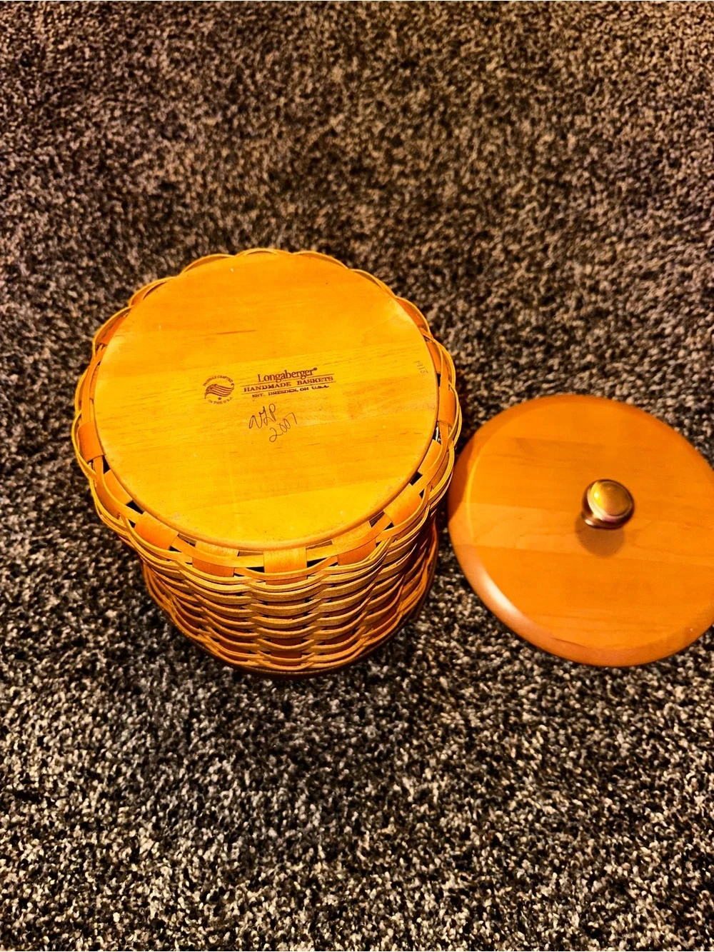 Longaberger Larger Canister Basket with Lid